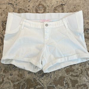 Size 12 white maternity shorts